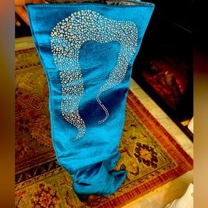 Thigh high velour boots